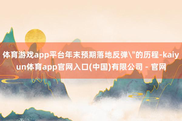 体育游戏app平台年末预期落地反弹