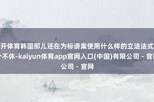 云开体育韩国那儿还在为标谤案使用什么样的立法法式吵个不休-kaiyun体育app官网入口(中国)有限公司 - 官网
