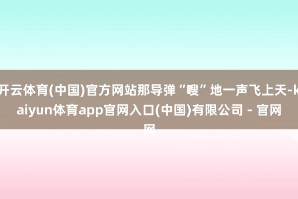 开云体育(中国)官方网站那导弹“嗖”地一声飞上天-kaiyun体育app官网入口(中国)有限公司 - 官网