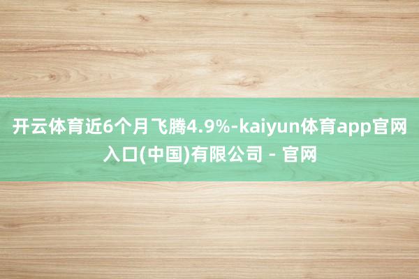 开云体育近6个月飞腾4.9%-kaiyun体育app官网入口(中国)有限公司 - 官网