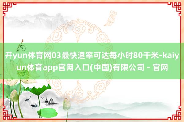 开yun体育网03最快速率可达每小时80千米-kaiyun体育app官网入口(中国)有限公司 - 官网