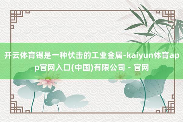 开云体育锡是一种伏击的工业金属-kaiyun体育app官网入口(中国)有限公司 - 官网