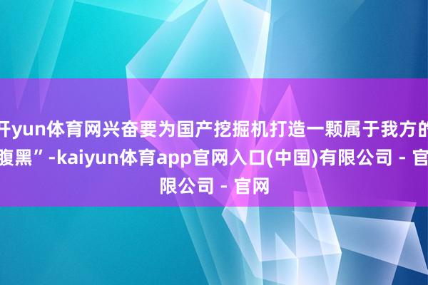 开yun体育网兴奋要为国产挖掘机打造一颗属于我方的“腹黑”-kaiyun体育app官网入口(中国)有限公司 - 官网