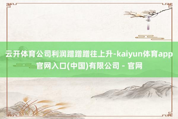 云开体育公司利润蹭蹭蹭往上升-kaiyun体育app官网入口(中国)有限公司 - 官网