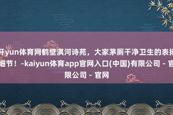 开yun体育网鹤壁淇河诗苑，大家茅厕干净卫生的表扬，细节！-kaiyun体育app官网入口(中国)有限公司 - 官网